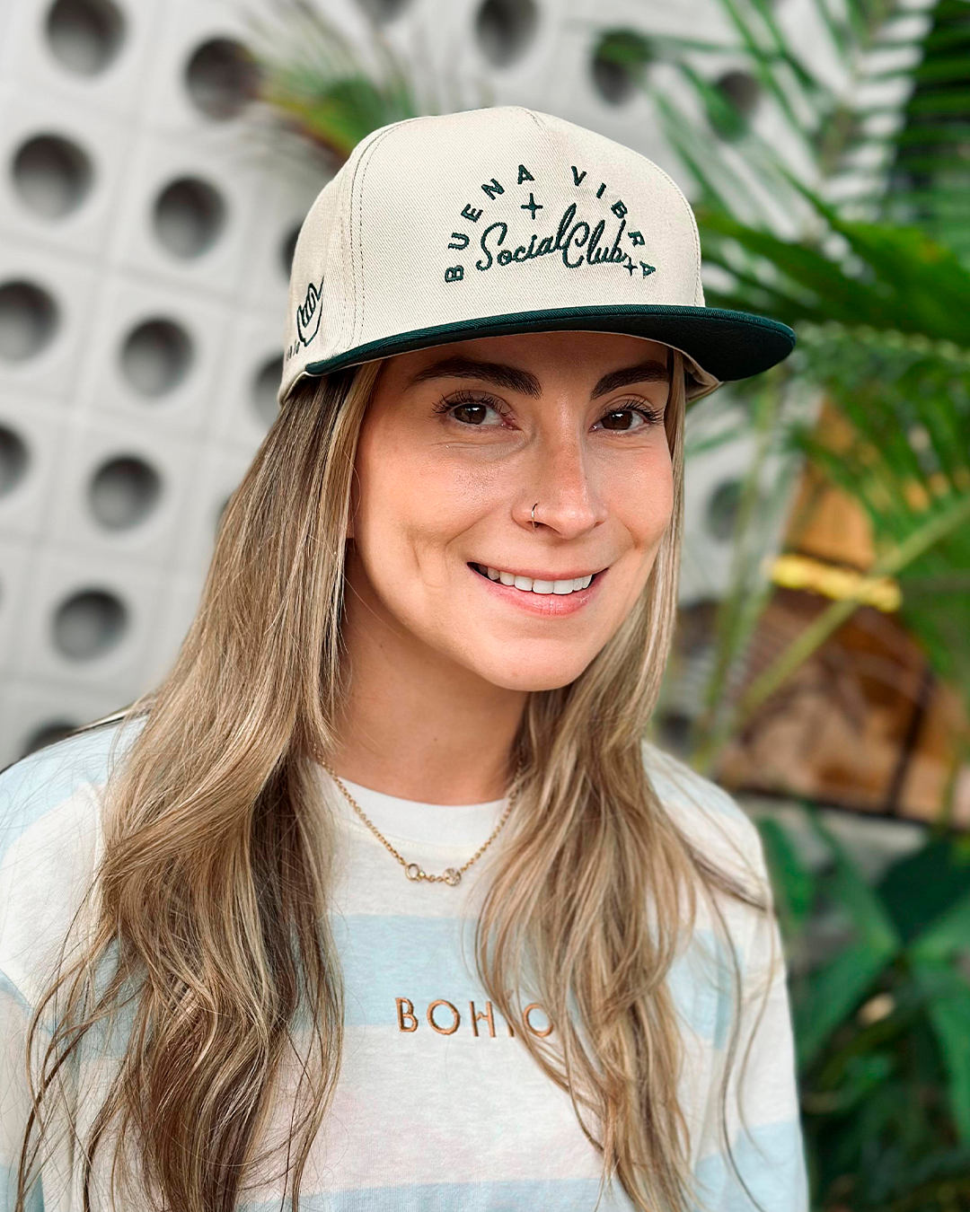 Gorra Unisex Social Club Verde y Beige (Beisbolera)