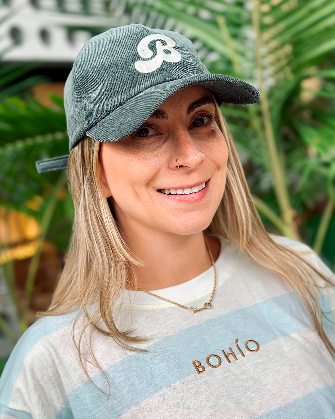 Gorra unisex Bohio verde (Corduroy)