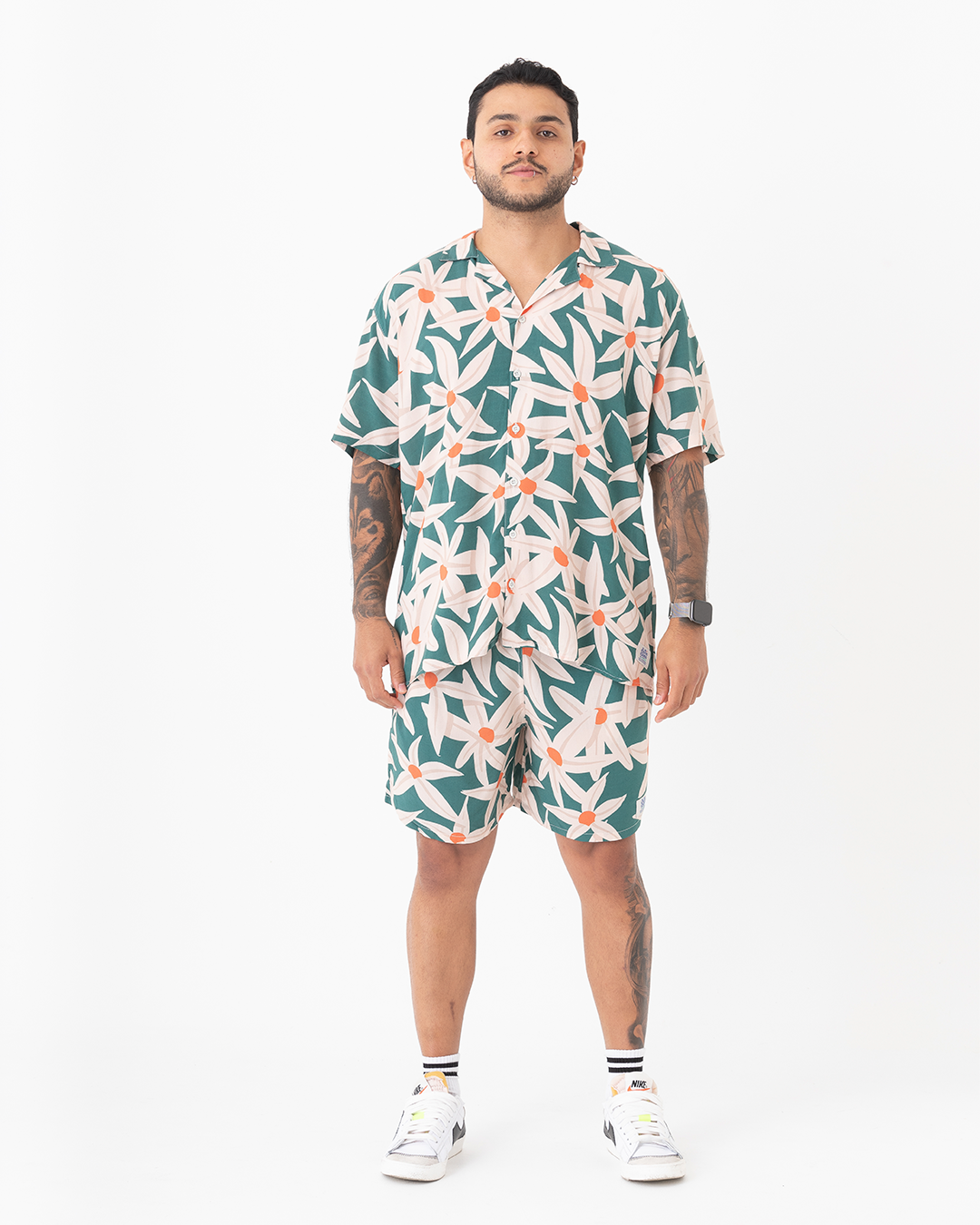 Camisa Hombre Flora Verde (Chalis)