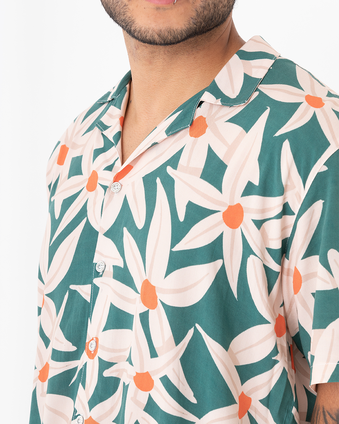 Camisa Hombre Flora Verde (Chalis)