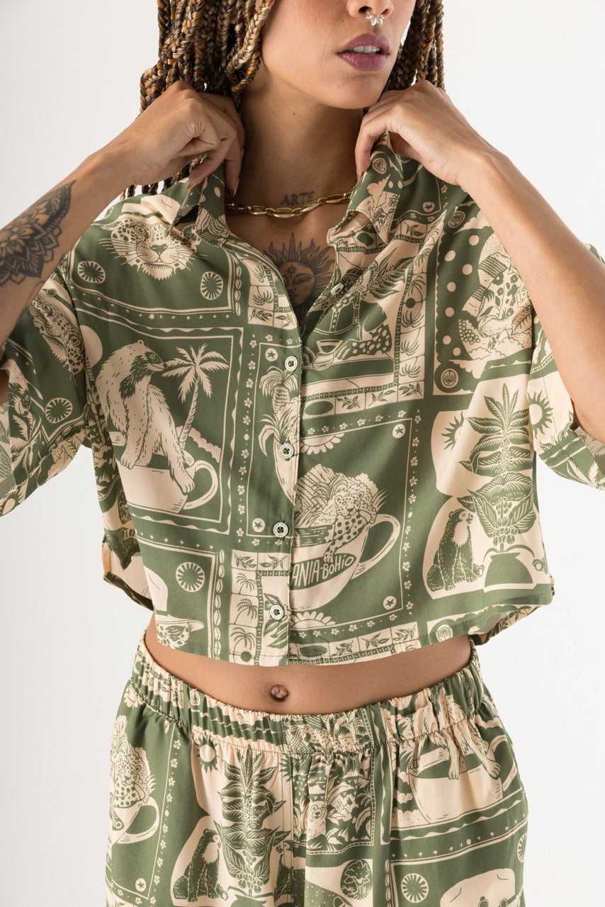 Camisa Corta Mujer Urbania X Bohío (Rayón)