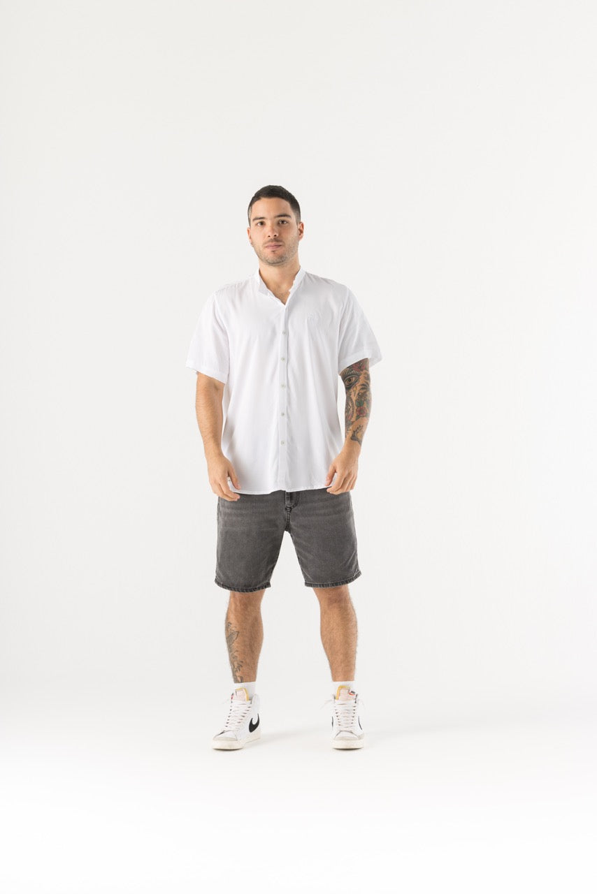 Camisa Hombre Cuello Mao Blanca Cartagena (Chalis)