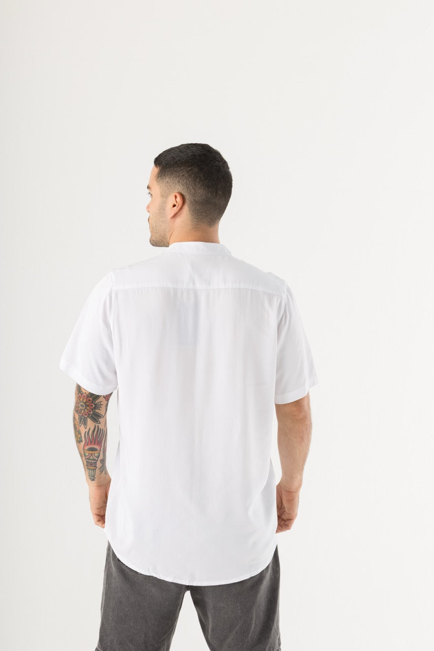 Camisa Hombre Cuello Mao Blanca Cartagena (Chalis)
