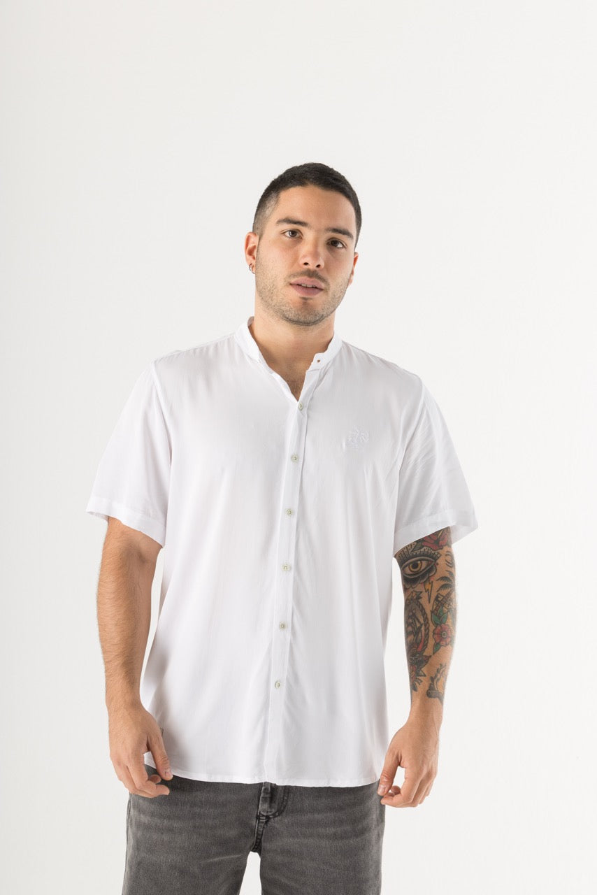 Camisa Hombre Cuello Mao Blanca Cartagena (Chalis)
