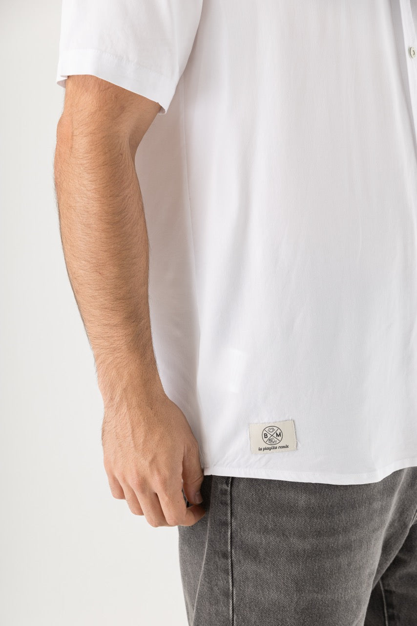 Camisa Hombre Cuello Mao Blanca Cartagena (Chalis)