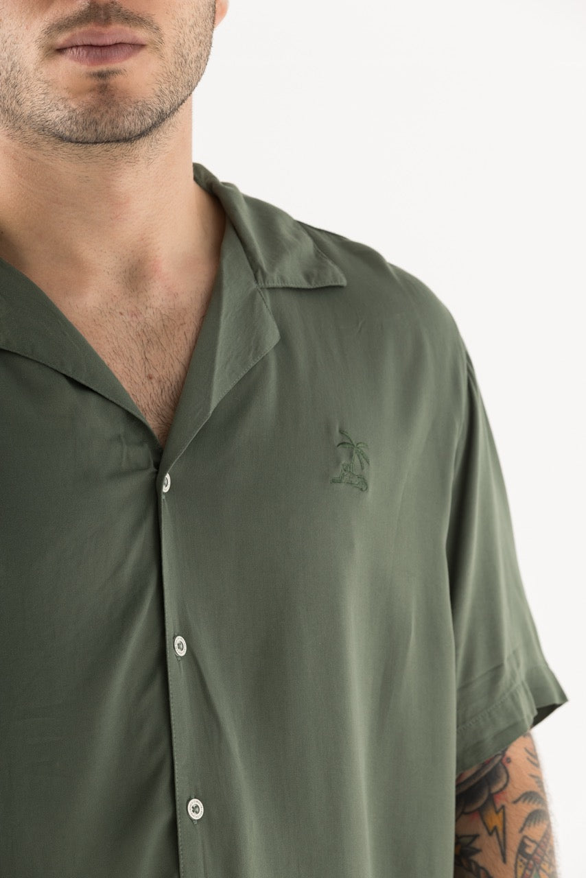 Camisa Hombre Verde Oscuro La Miel (Chalis)