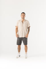 Camisa Hombre Cuello Mao Caqui Tayrona (Chalis)