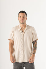 Camisa Hombre Cuello Mao Caqui Tayrona (Chalis)