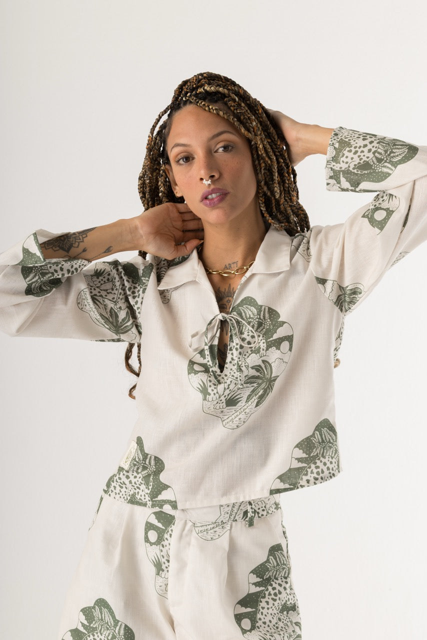 Camisa Manga Larga Mujer Urbania X Bohío (100% Poliéster)