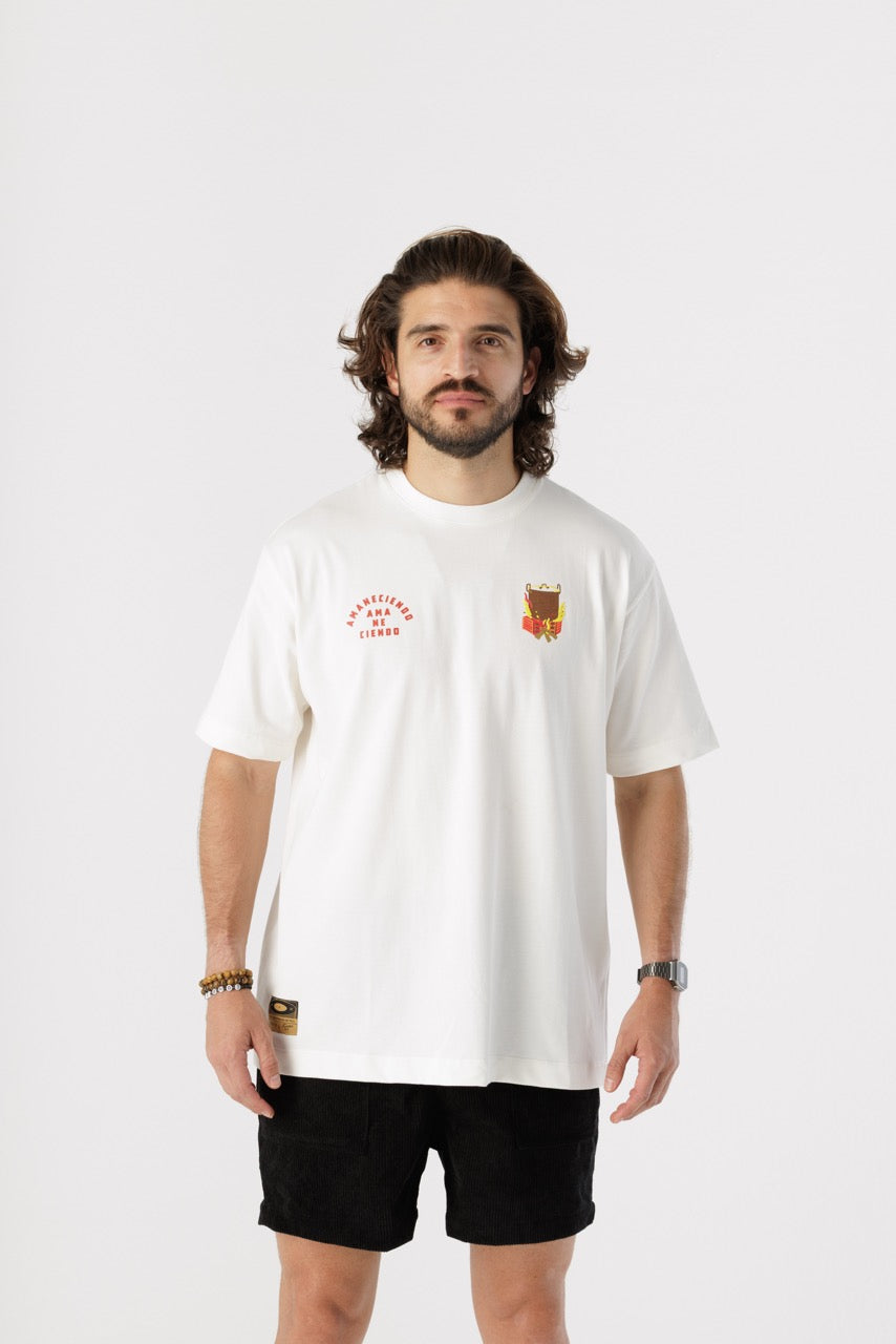 Camiseta Oversize Amaneciendo Discos Fuentes X Bohío (Algodón 270 Grs)