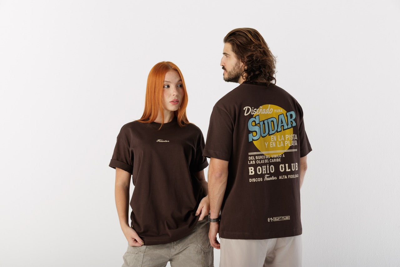 Camiseta Oversize Diseñado Para Sudar Discos Fuentes X Bohío (Algodón 270 Grs)
