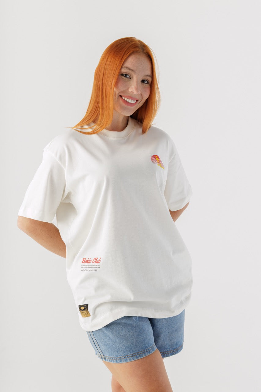 Camiseta Oversize Trópico Discos Fuentes X Bohío (Algodón 270 Grs)