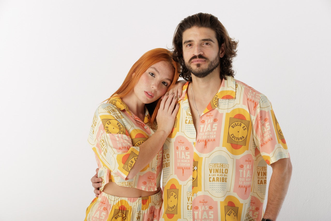 Camisa Masculina Discos Fuentes X Bohío (Rayón)