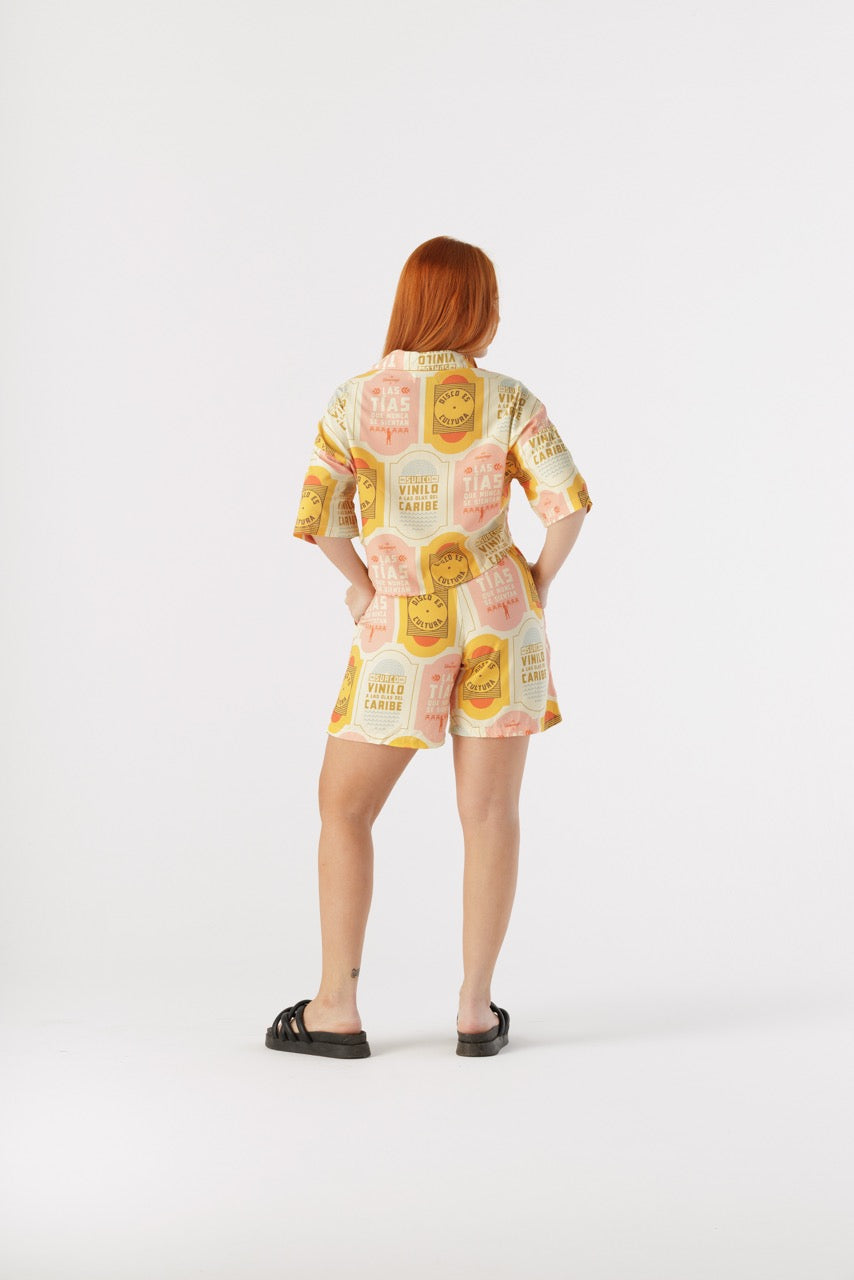 Camisa Corta Mujer Discos Fuentes X Bohío (Rayón)