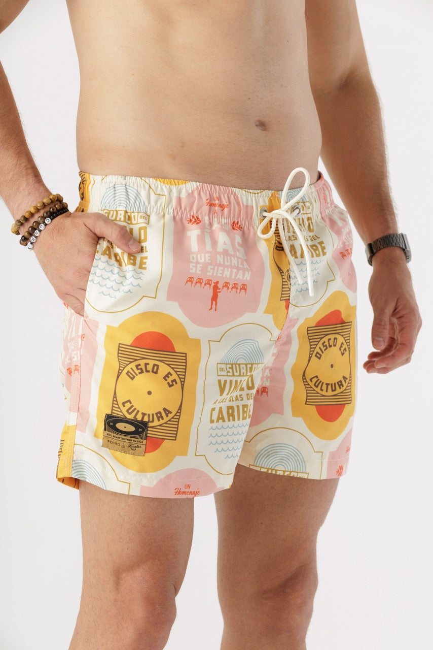 Bañadora Hombre Discos Fuentes X Bohío (Tela Eco)