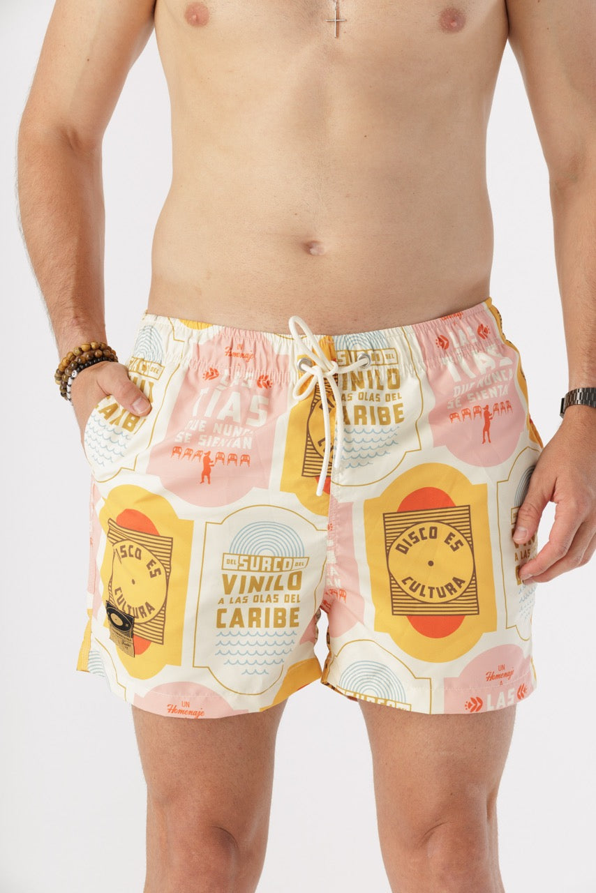 Bañadora Hombre Discos Fuentes X Bohío (Tela Eco)