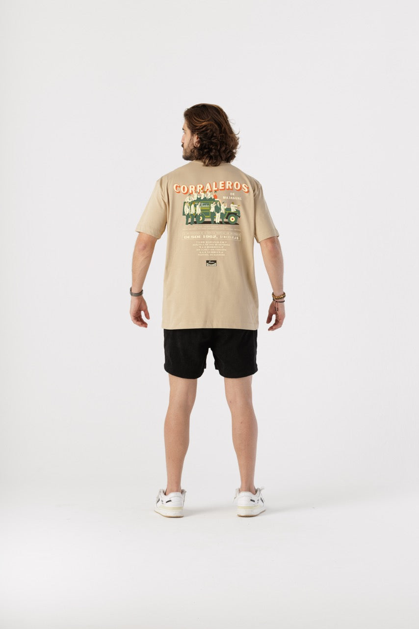 Camiseta Oversize Corraleros Discos Fuentes X Bohío (Algodón 270 Grs)