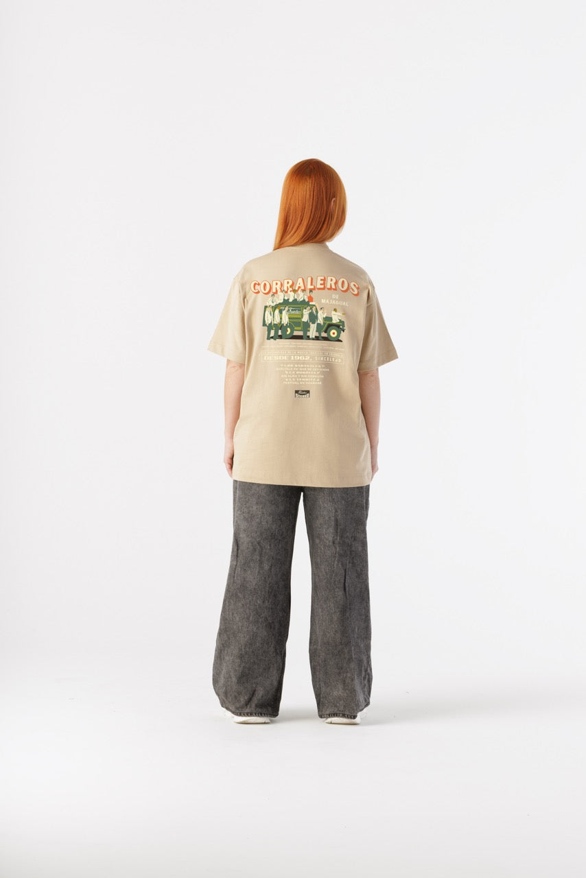 Camiseta Oversize Corraleros Discos Fuentes X Bohío (Algodón 270 Grs)