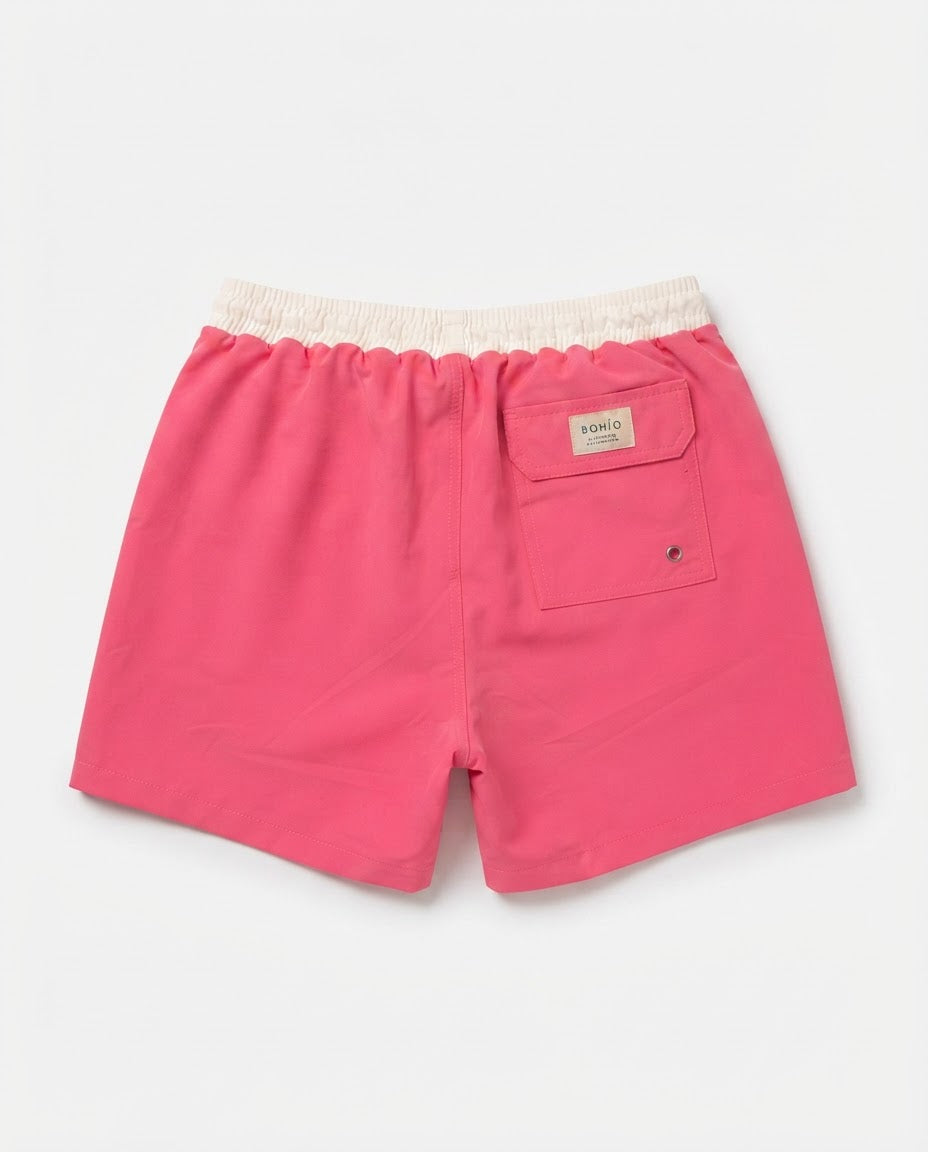 Pantaloneta De Baño Masculina Unicolor Salmón (Poliester)