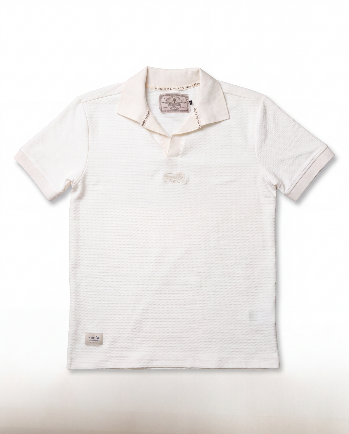 Camisa Polo Masculina Básica Bacana Marfil (Algodón 100%)