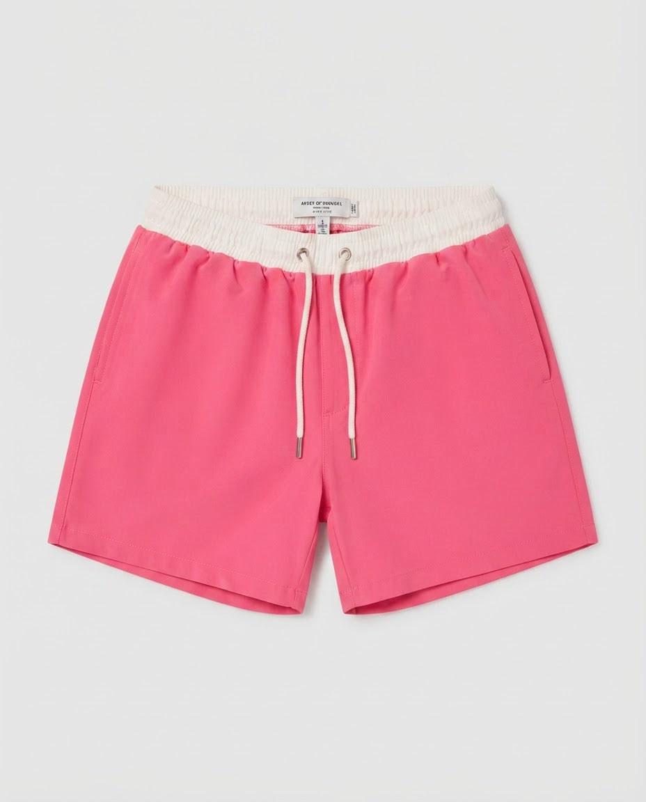 Pantaloneta De Baño Masculina Unicolor Salmón (Poliester)