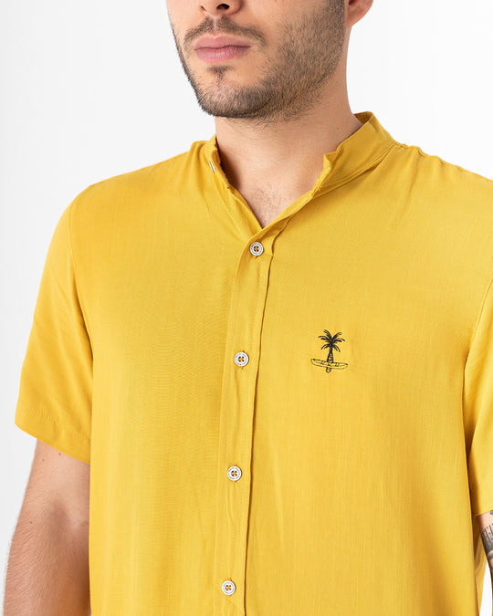 Mostaza Cuello Mao (Camisa hombre)