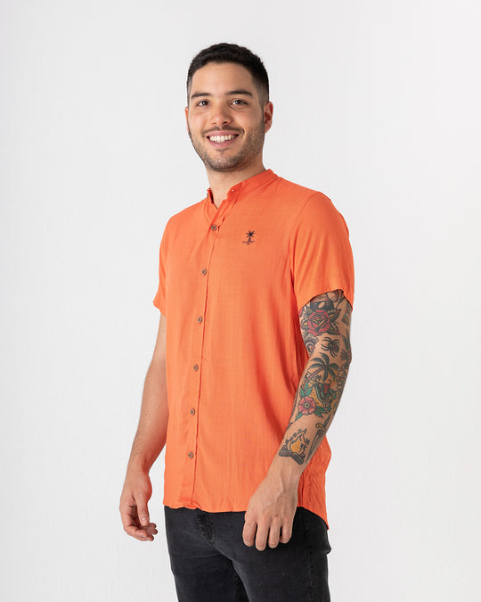 Salmon Cuello Mao (Camisa hombre)