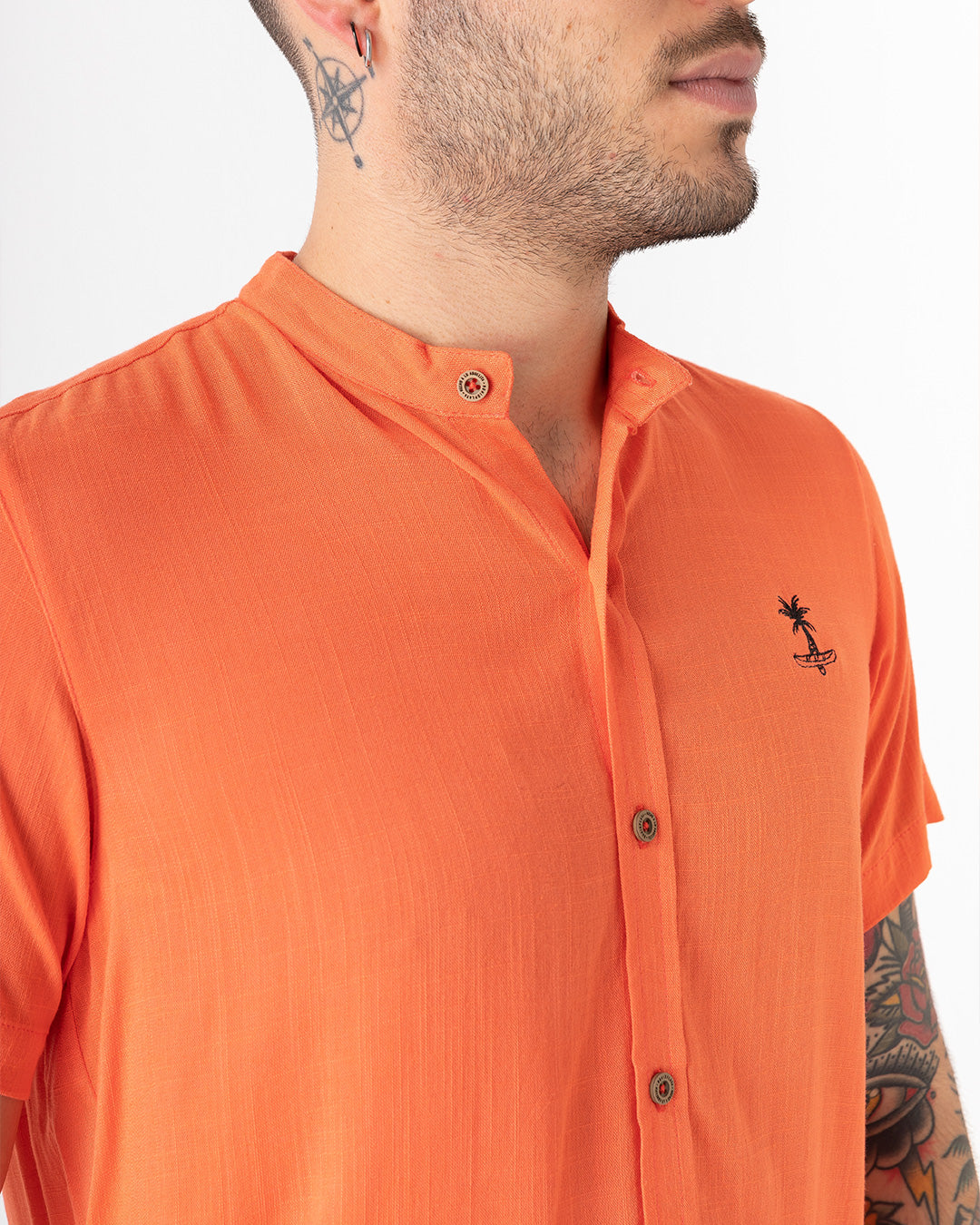 Salmon Cuello Mao (Camisa hombre)