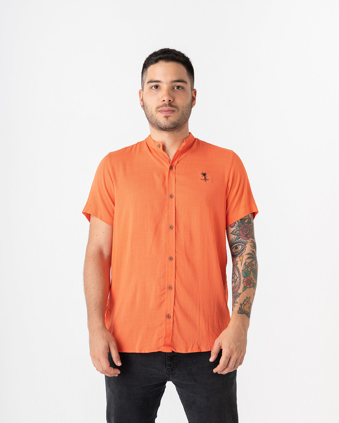 Salmon Cuello Mao (Camisa hombre)